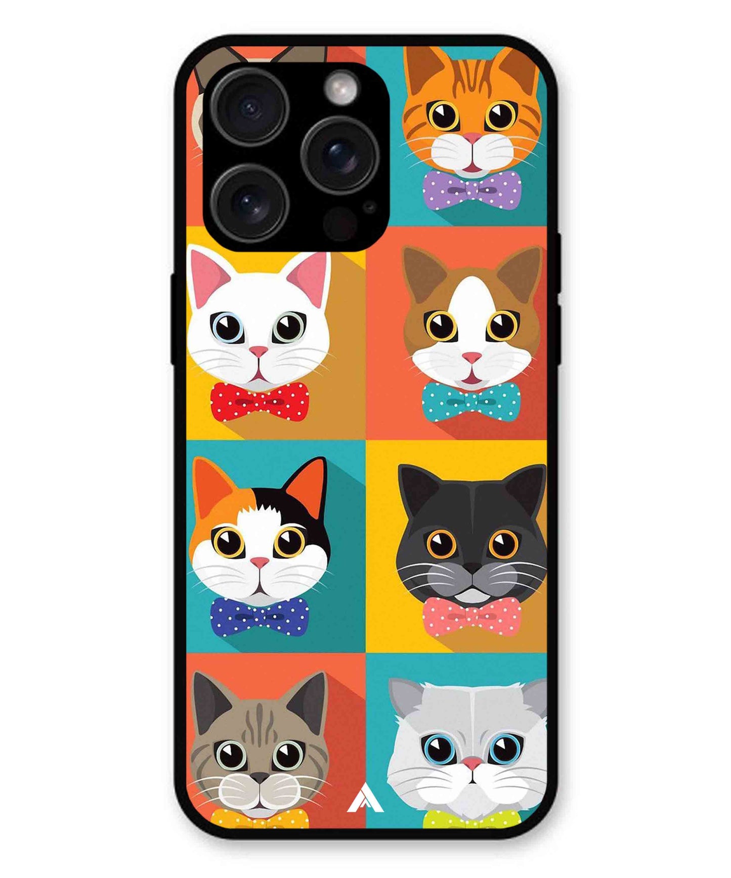 Kitties Metal Back Cover Phone Case for iPhone 15 Pro Max