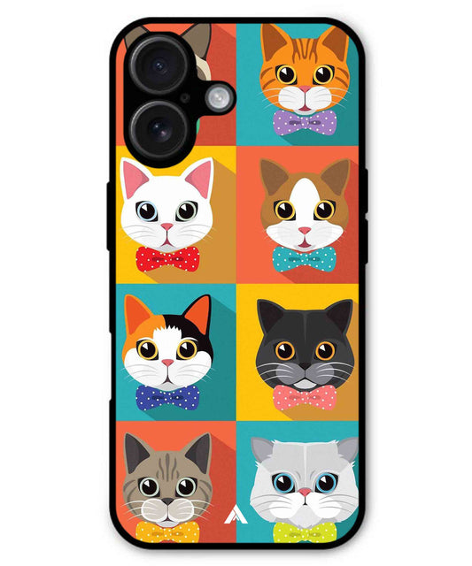 Kitties Metal Back Cover Phone Case for iPhone 16
