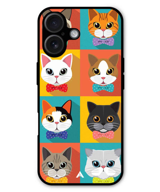 Kitties Metal Back Cover Phone Case for iPhone 16 Plus