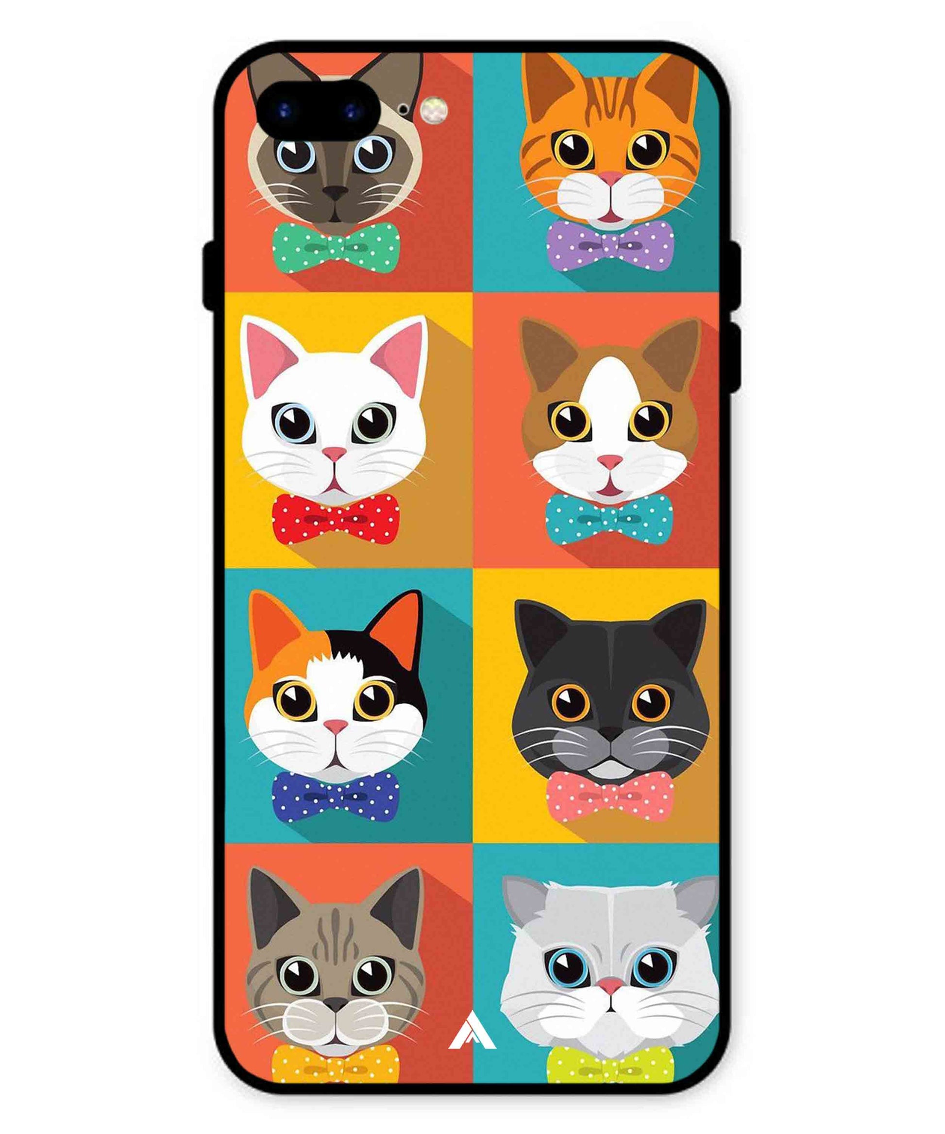 Kitties Metal Back Cover Phone Case for iPhone 8 Plus