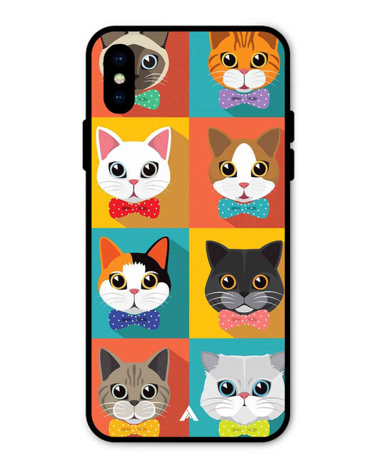Kitties Metal Back Cover Phone Case for iPhone X