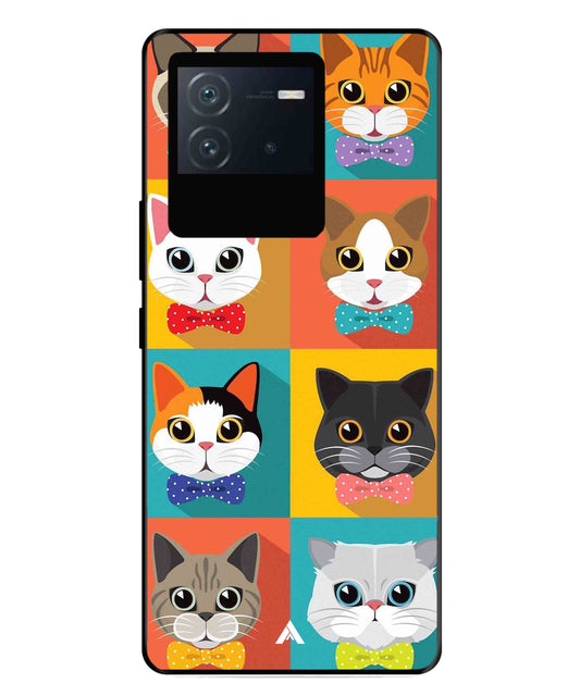 Kitties Metal Back Cover Phone Case for iQOO Neo 6