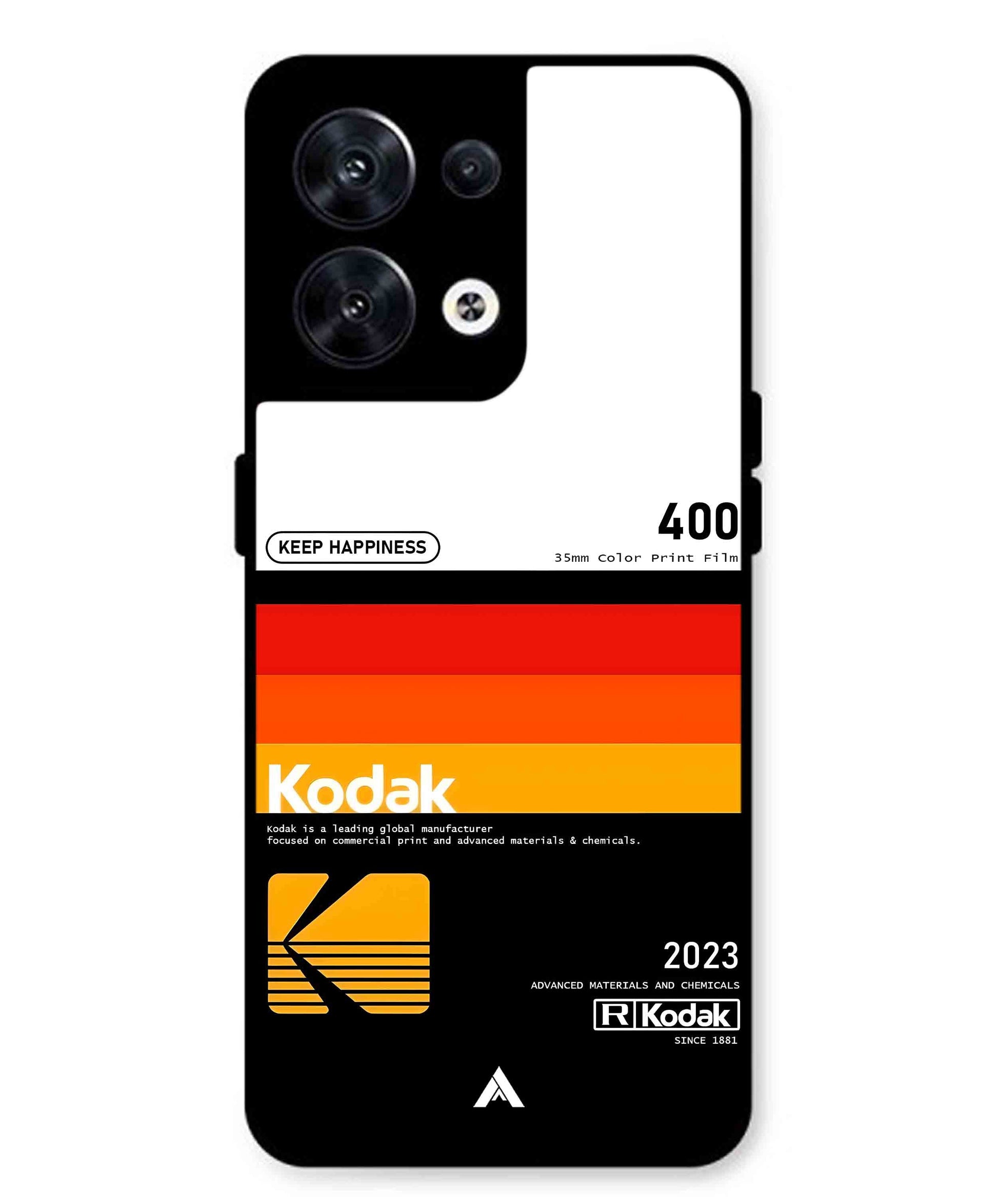 Kodak 400 Aesthetic Metal Back Cover Phone Case for Oppo Reno 10 Pro