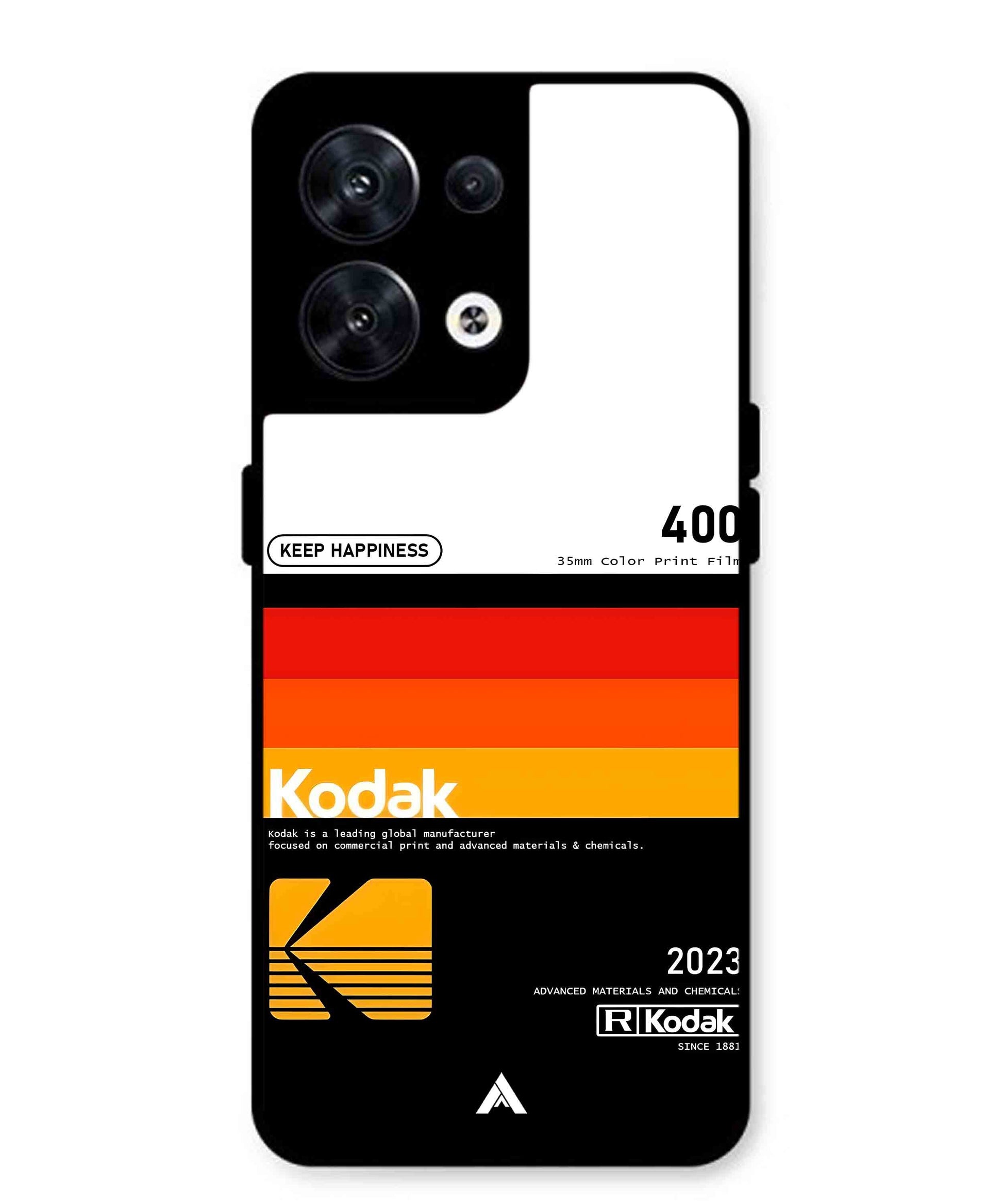 Kodak 400 Aesthetic Metal Back Cover Phone Case for Oppo Reno 8