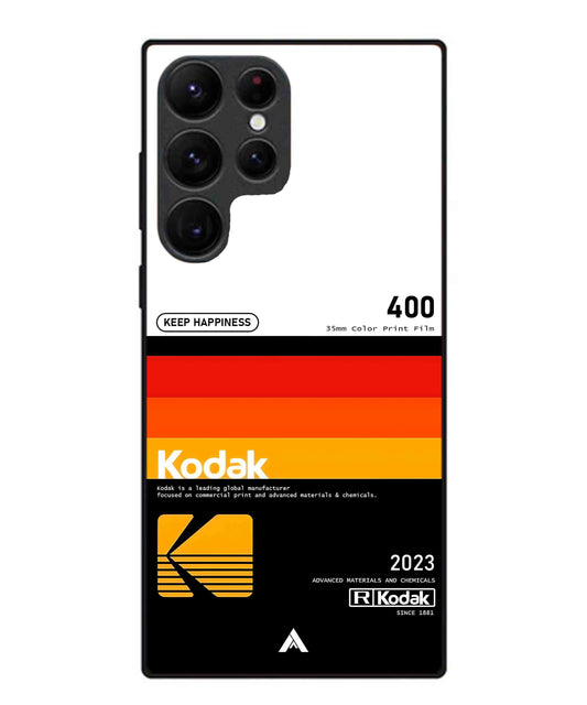 Kodak 400 Aesthetic Metal Back Cover Phone Case for Samsung Galaxy S22 Ultra