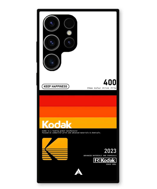 Kodak 400 Aesthetic Metal Back Cover Phone Case for Samsung Galaxy S23 Ultra