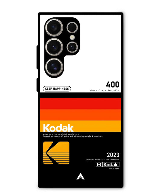 Kodak 400 Aesthetic Metal Back Cover Phone Case for Samsung Galaxy S24 Ultra