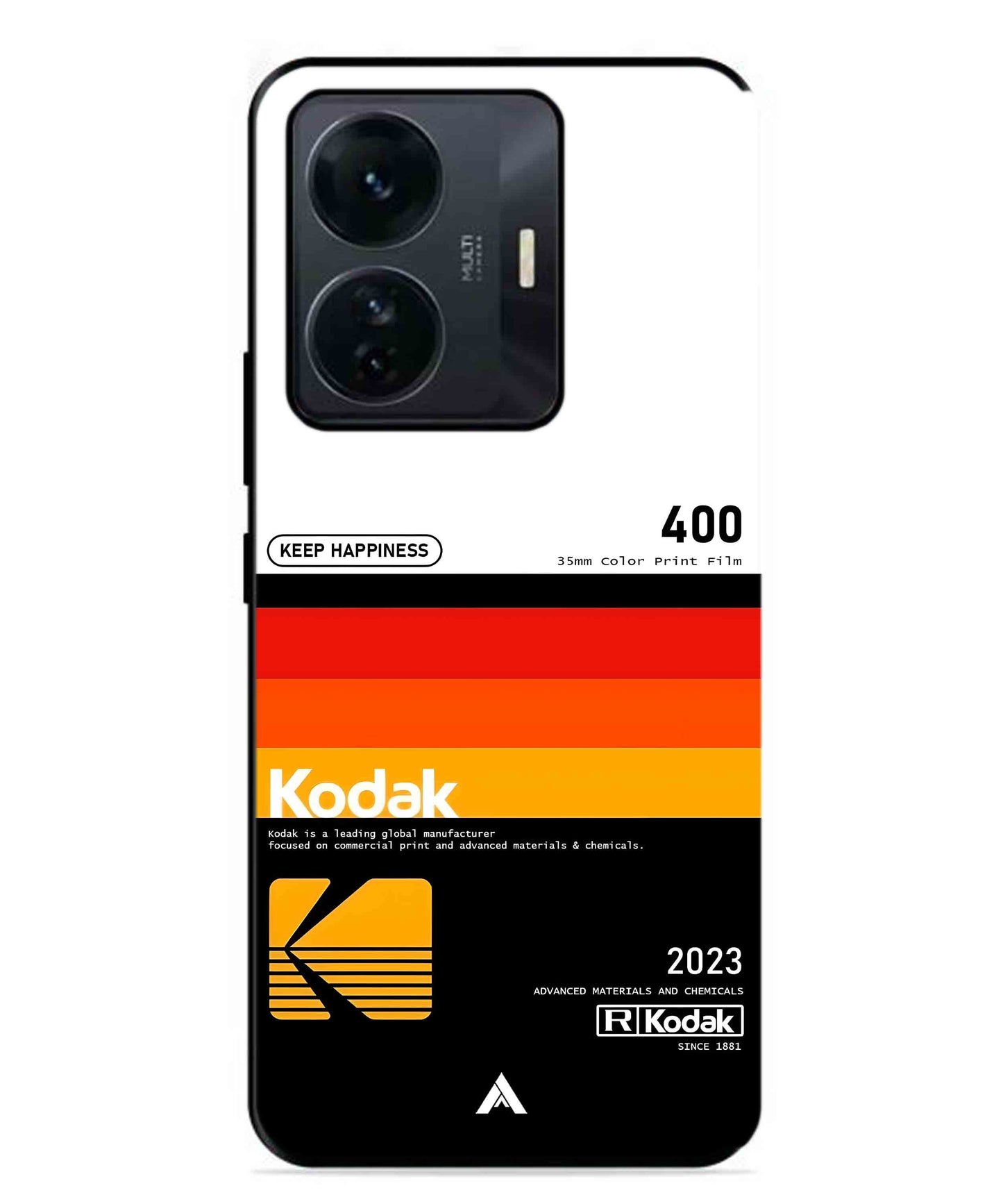 Kodak 400 Aesthetic Metal Back Cover Phone Case for Vivo T1 Pro