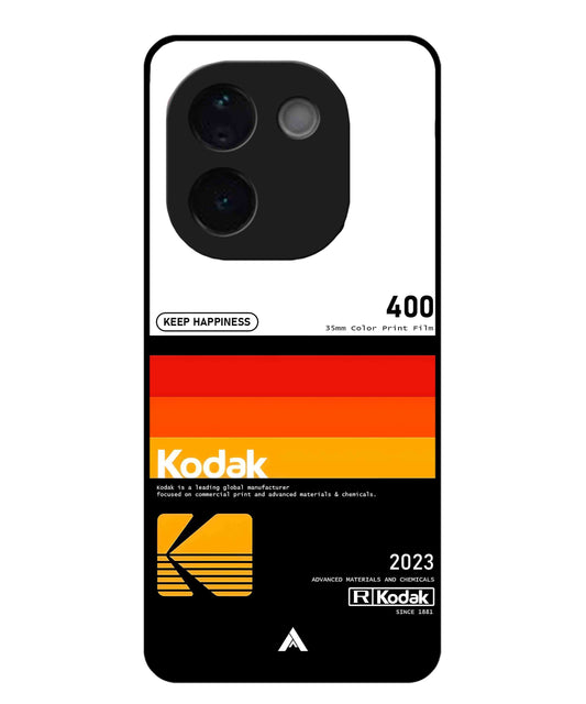 Kodak 400 Aesthetic Metal Back Cover Phone Case for Vivo T3 Pro