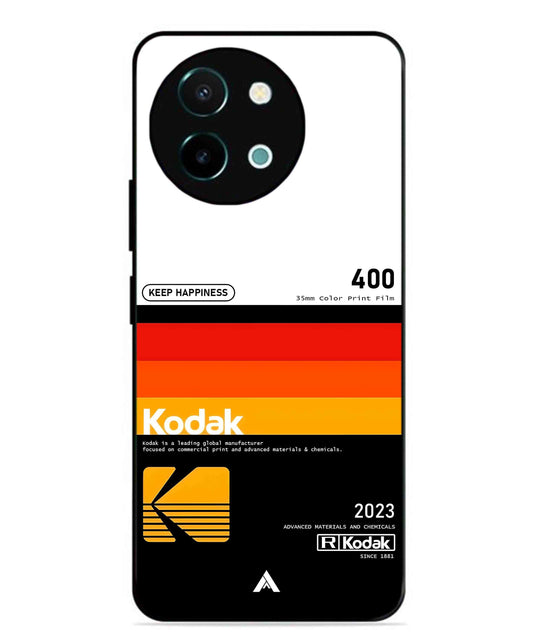 Kodak 400 Aesthetic Metal Back Cover Phone Case for Vivo Y38