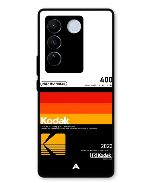 Kodak 400 Aesthetic Metal Back Cover Phone Case for Vivo v27 Pro