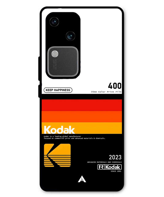 Kodak 400 Aesthetic Metal Back Cover Phone Case for Vivo v30