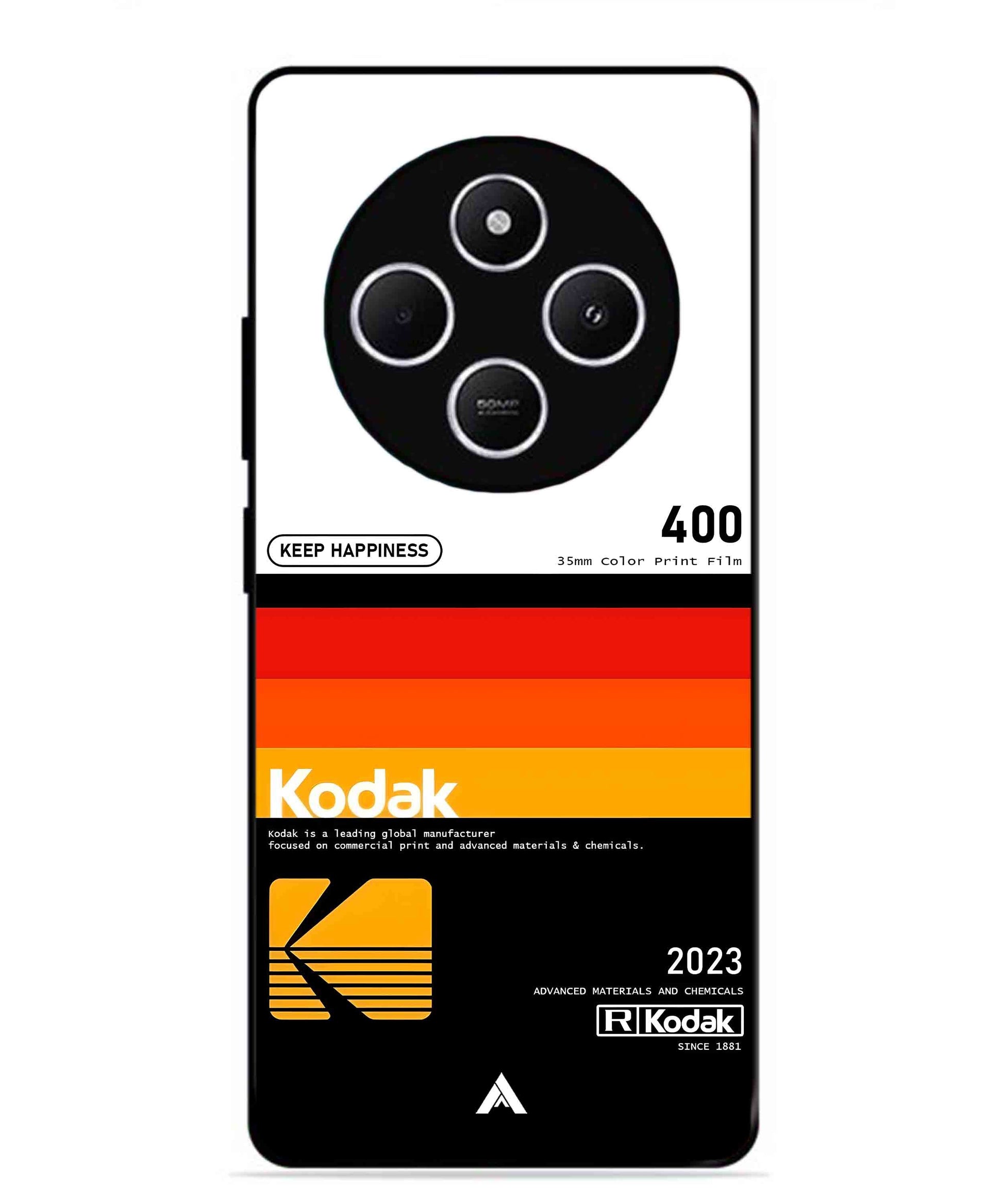 Kodak 400 Aesthetic Metal Back Cover Phone Case for Xiaomi Redmi 14C