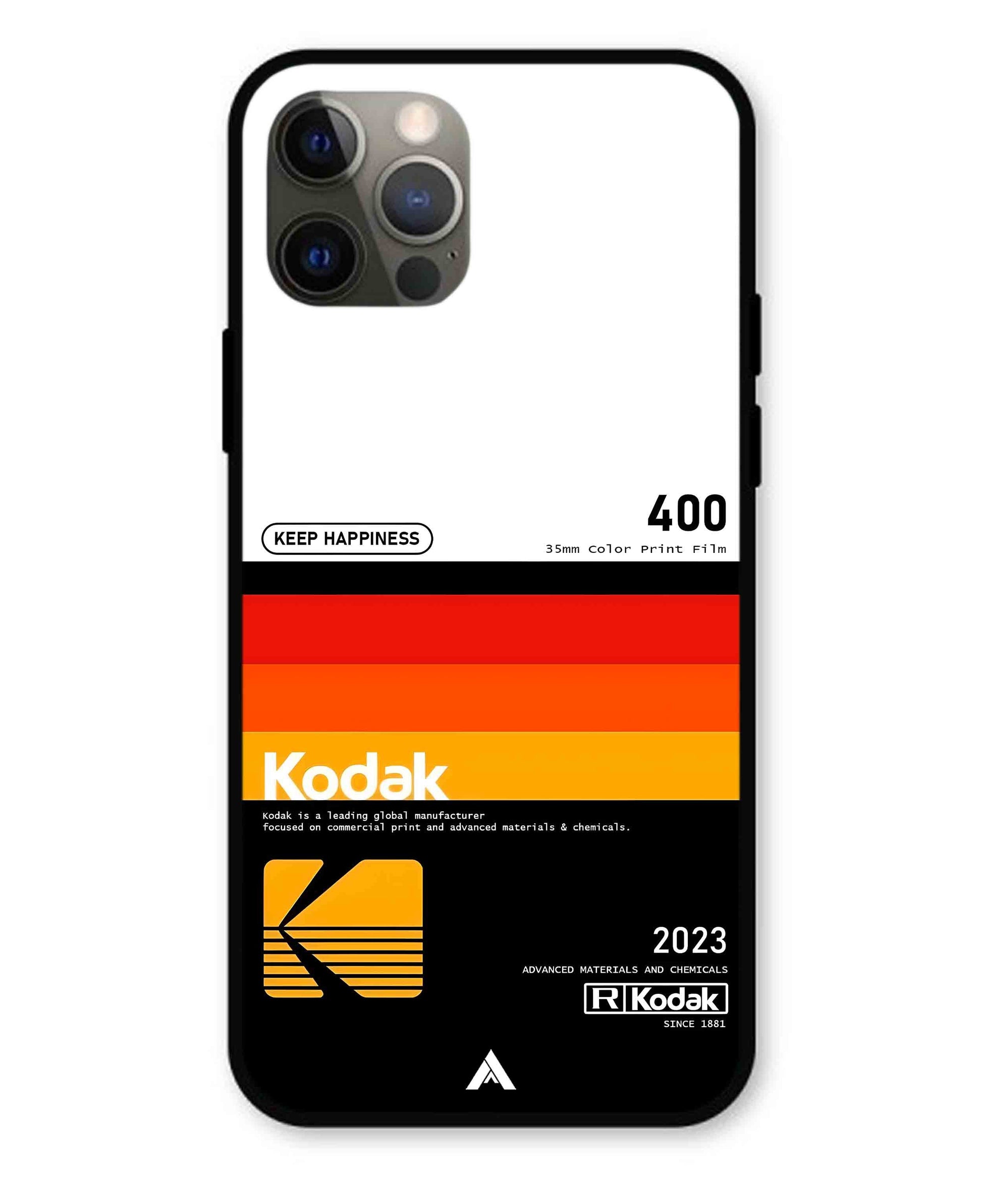 Kodak 400 Aesthetic Metal Back Cover Phone Case for iPhone 12 Pro