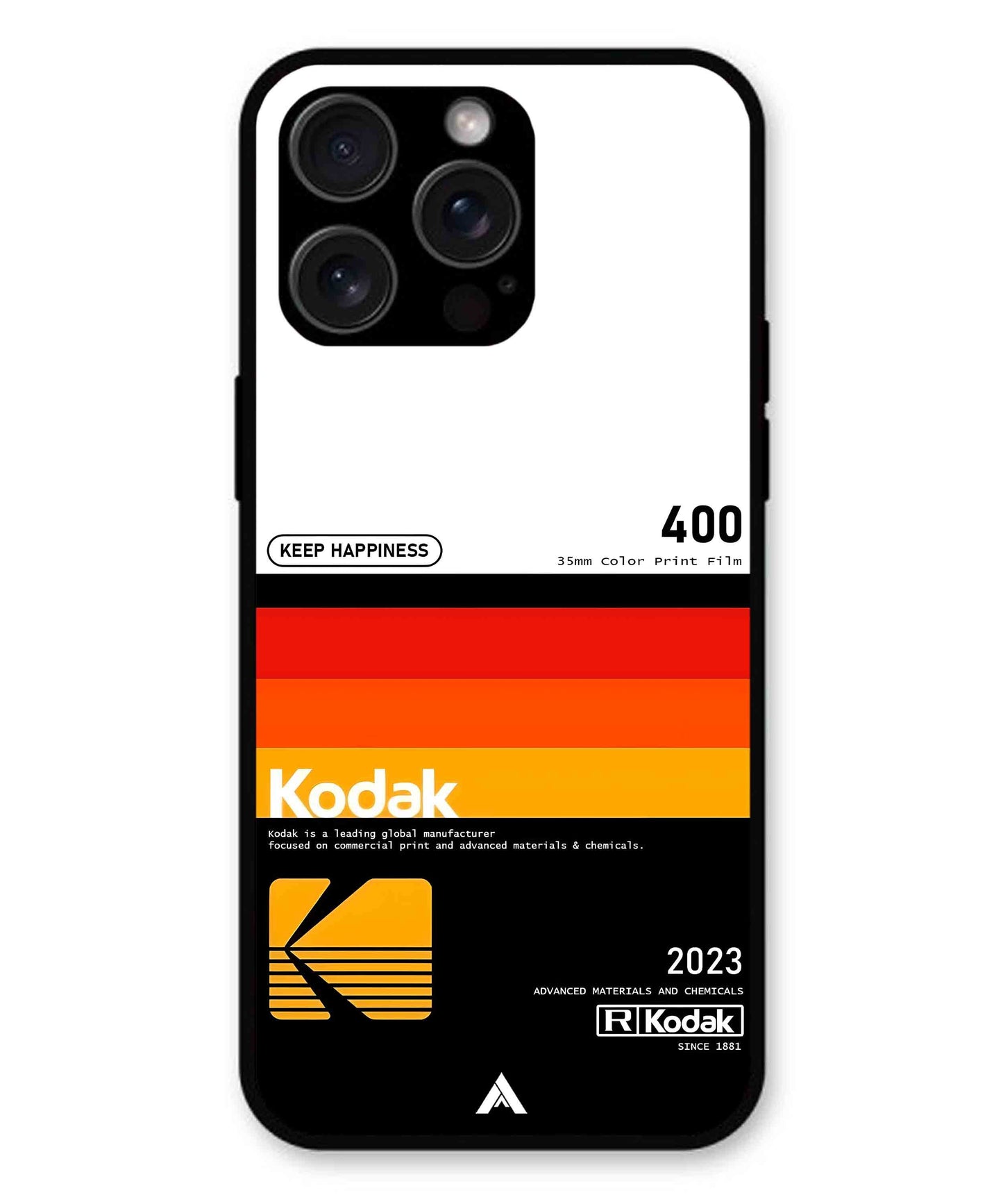 Kodak 400 Aesthetic Metal Back Cover Phone Case for iPhone 14 Pro Max