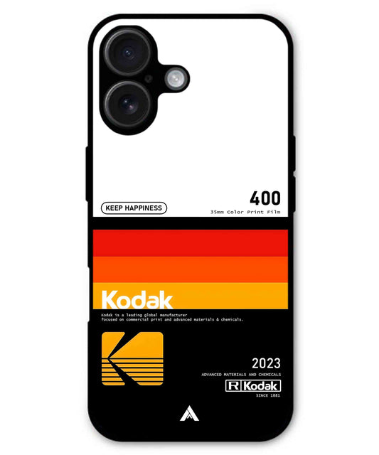 Kodak 400 Aesthetic Metal Back Cover Phone Case for iPhone 16