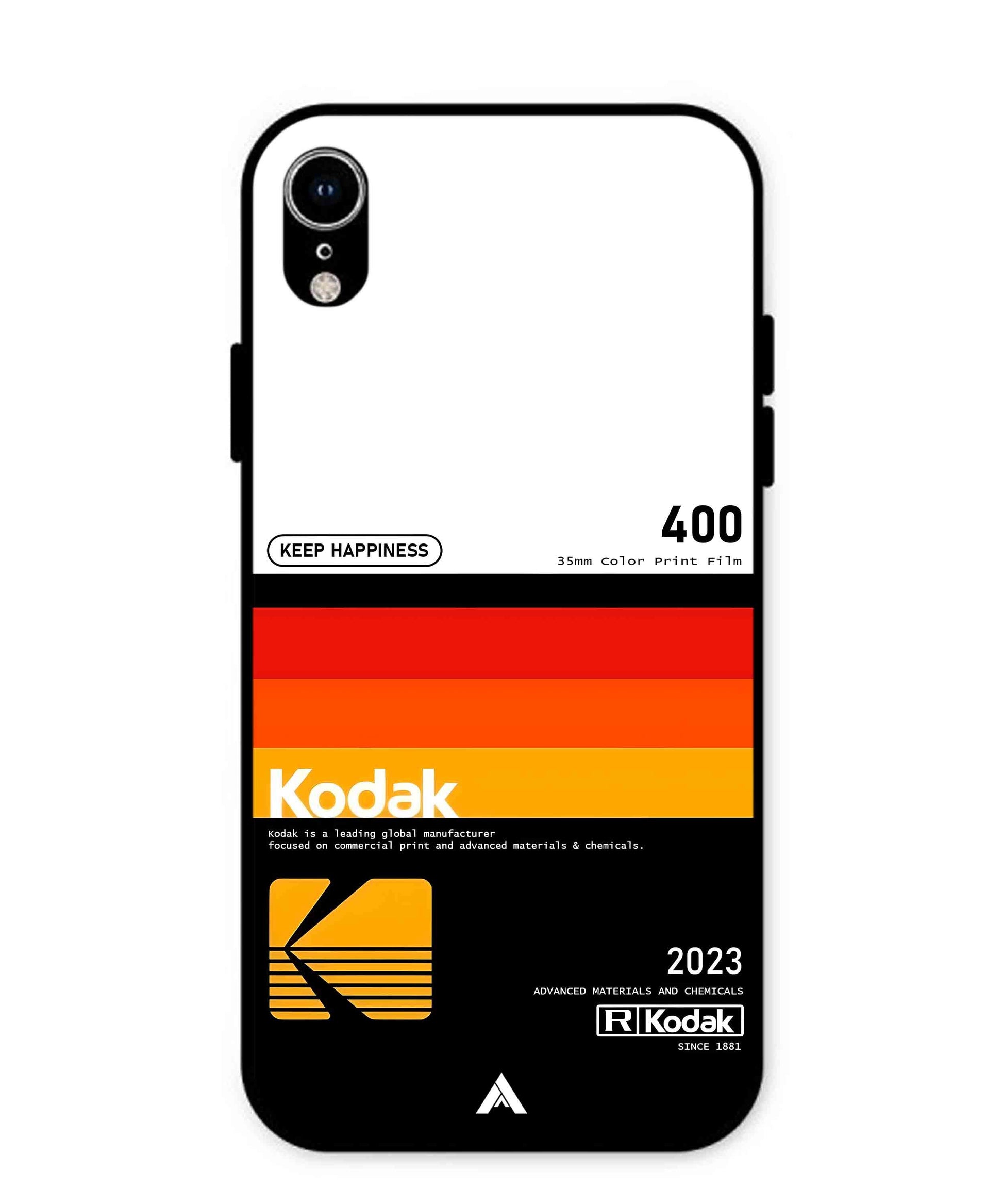 Kodak 400 Aesthetic Metal Back Cover Phone Case for iPhone Xr