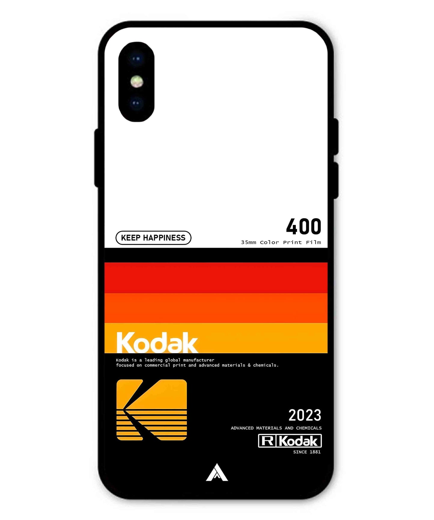 Kodak 400 Aesthetic Metal Back Cover Phone Case for iPhone Xs