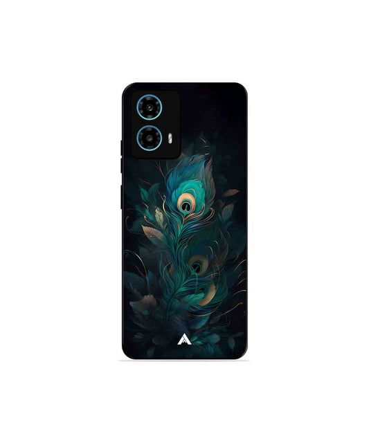 Krishna Mor Punkh Metal Back Cover Phone Case for Moto G34 