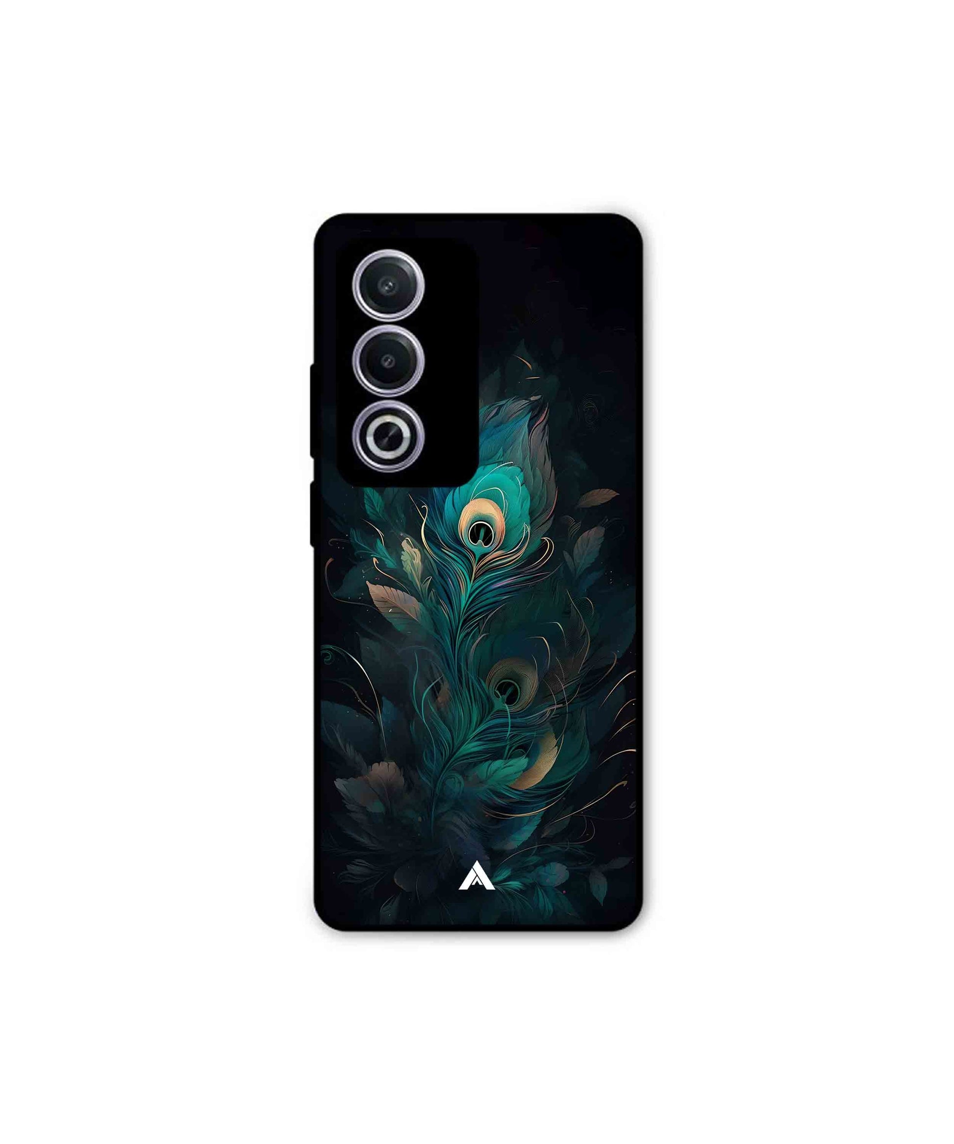 Krishna Mor Punkh Metal Back Cover Phone Case for Oppo A3 Pro 
