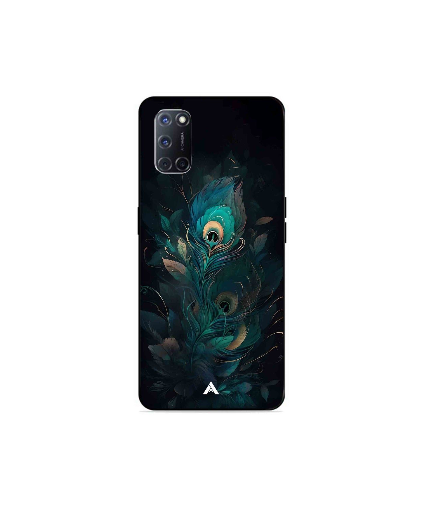 Krishna Mor Punkh Metal Back Cover Phone Case for Oppo A52 