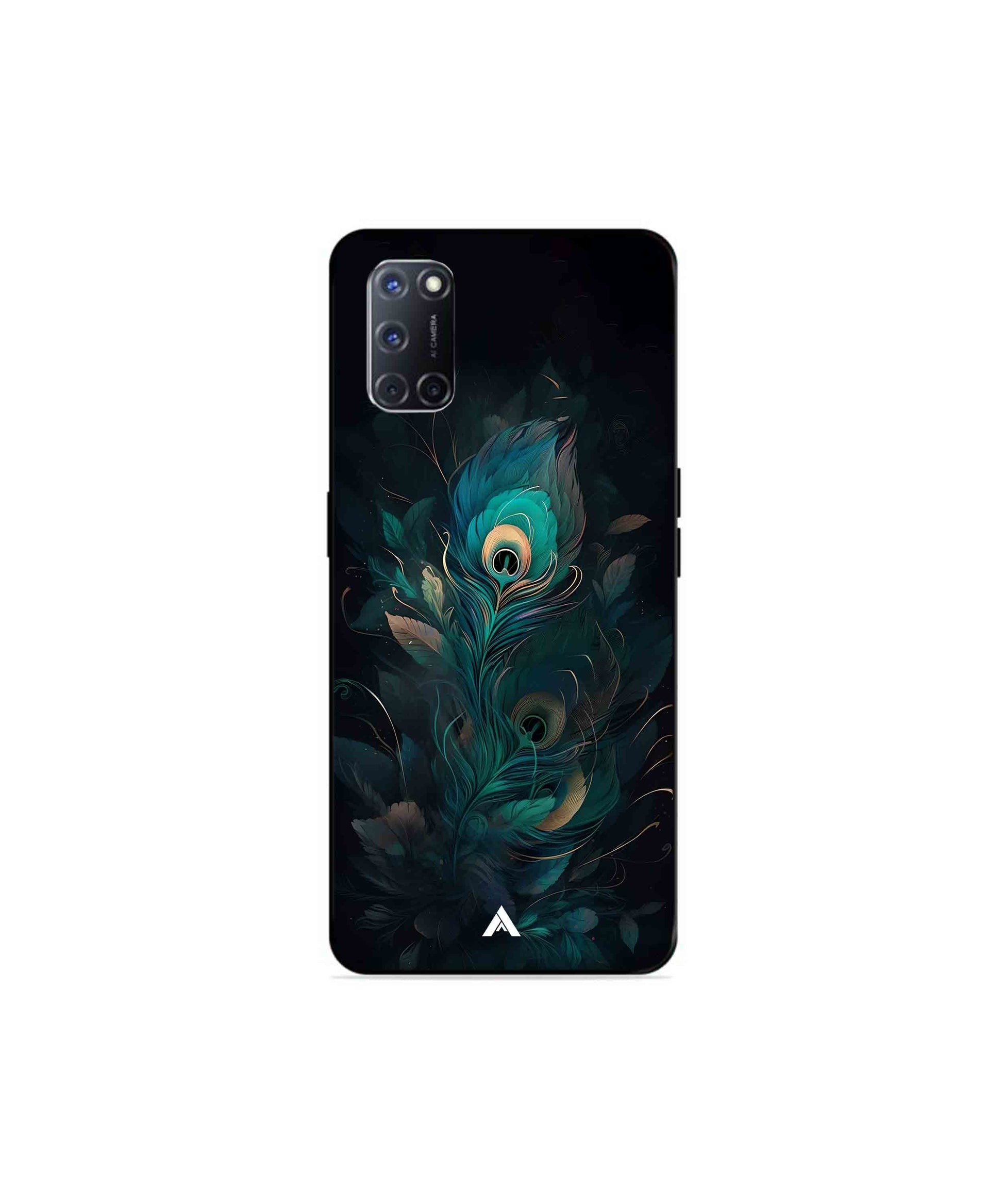 Krishna Mor Punkh Metal Back Cover Phone Case for Oppo A52 