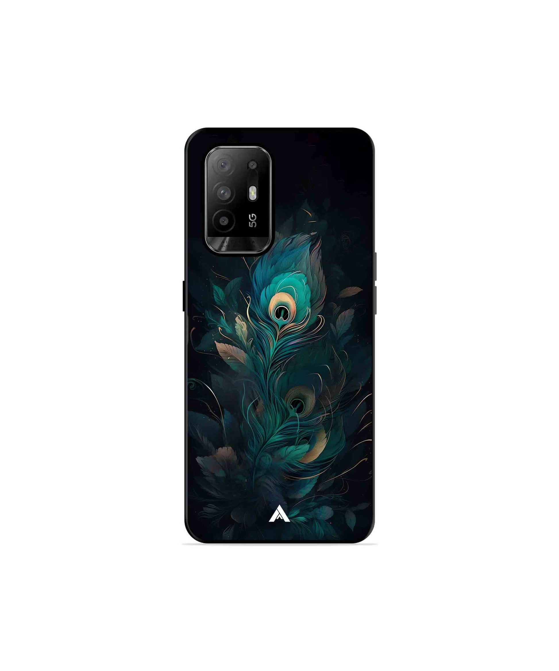 Krishna Mor Punkh Metal Back Cover Phone Case for Oppo F19 Pro Plus 