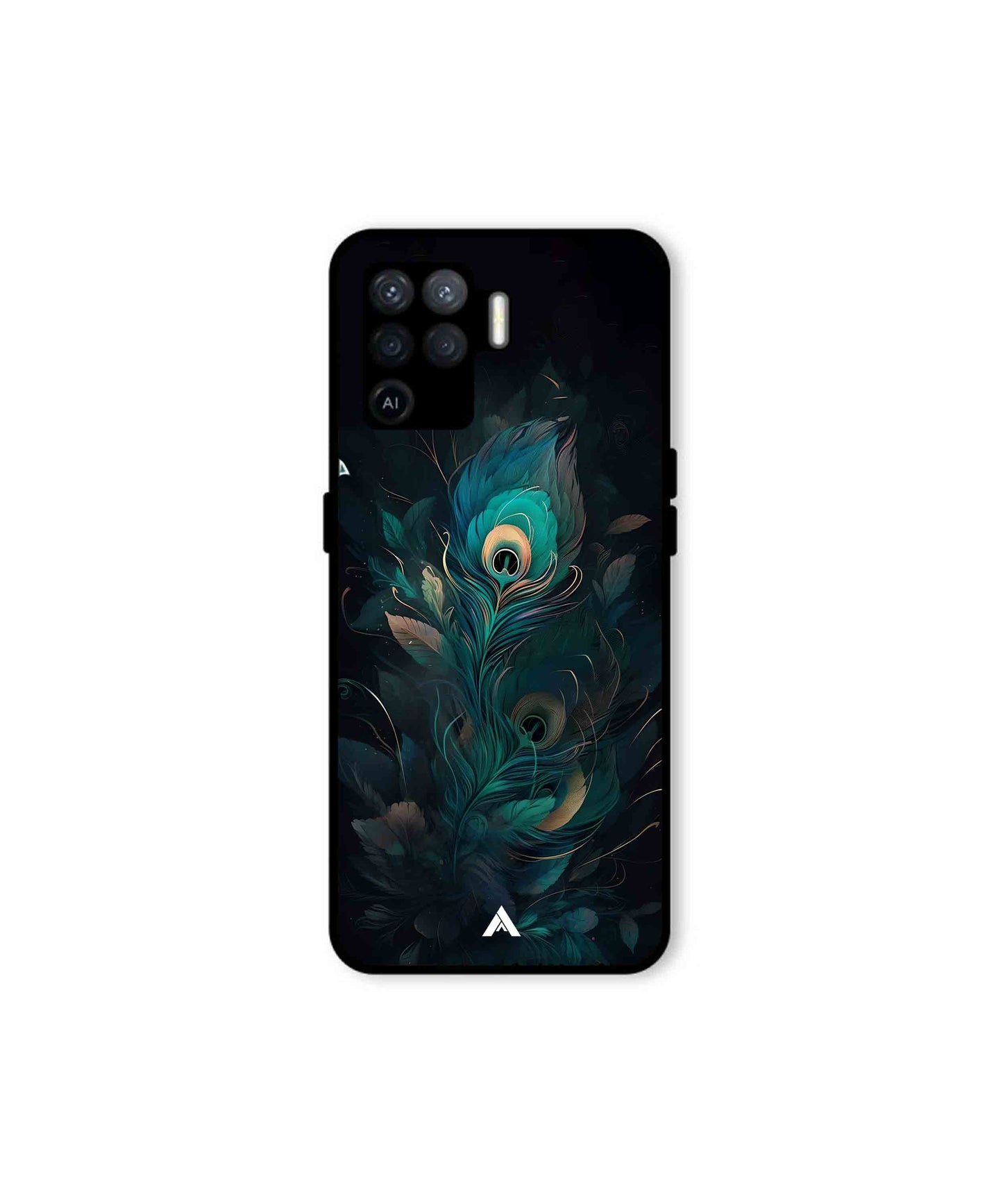 Krishna Mor Punkh Metal Back Cover Phone Case for Oppo F19 Pro 