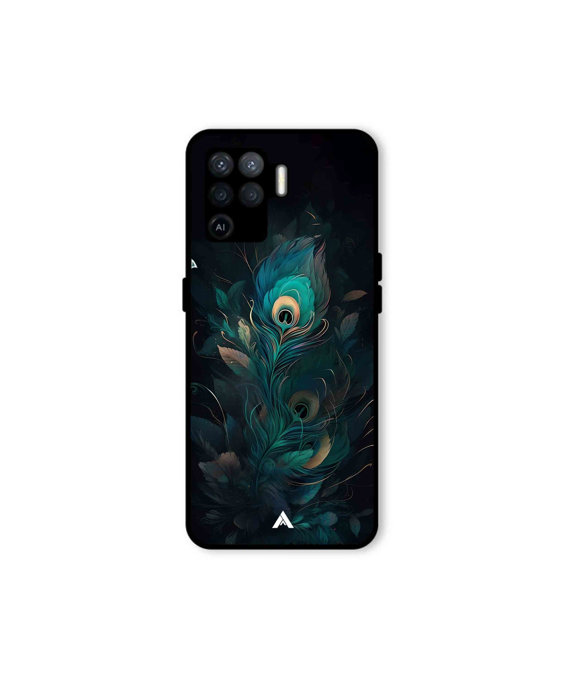 Krishna Mor Punkh Metal Back Cover Phone Case for Oppo F19 Pro 