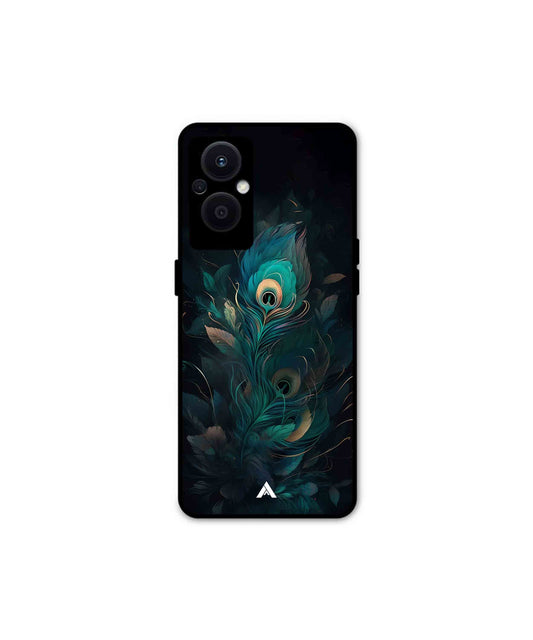 Krishna Mor Punkh Metal Back Cover Phone Case for Oppo F21 Pro 5G 