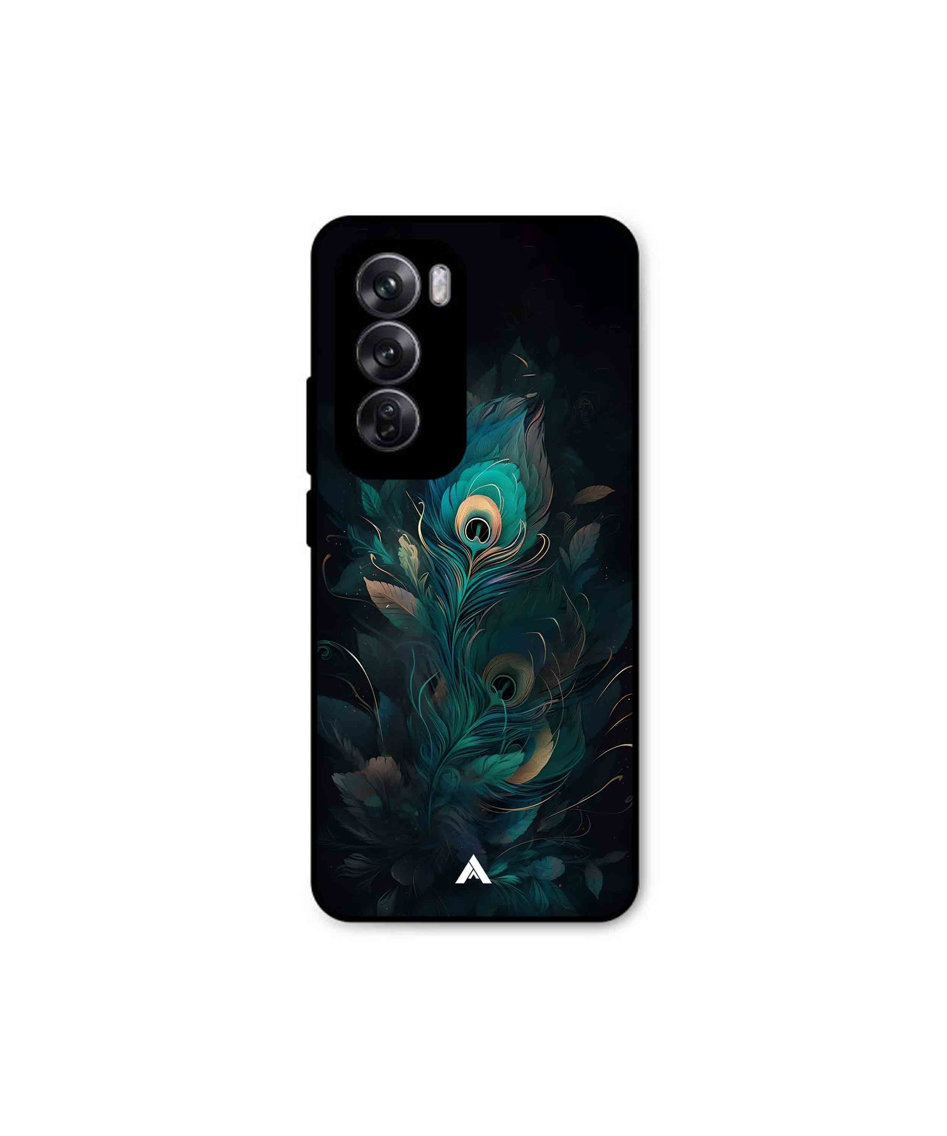 Krishna Mor Punkh Metal Back Cover Phone Case for Oppo Reno 12 