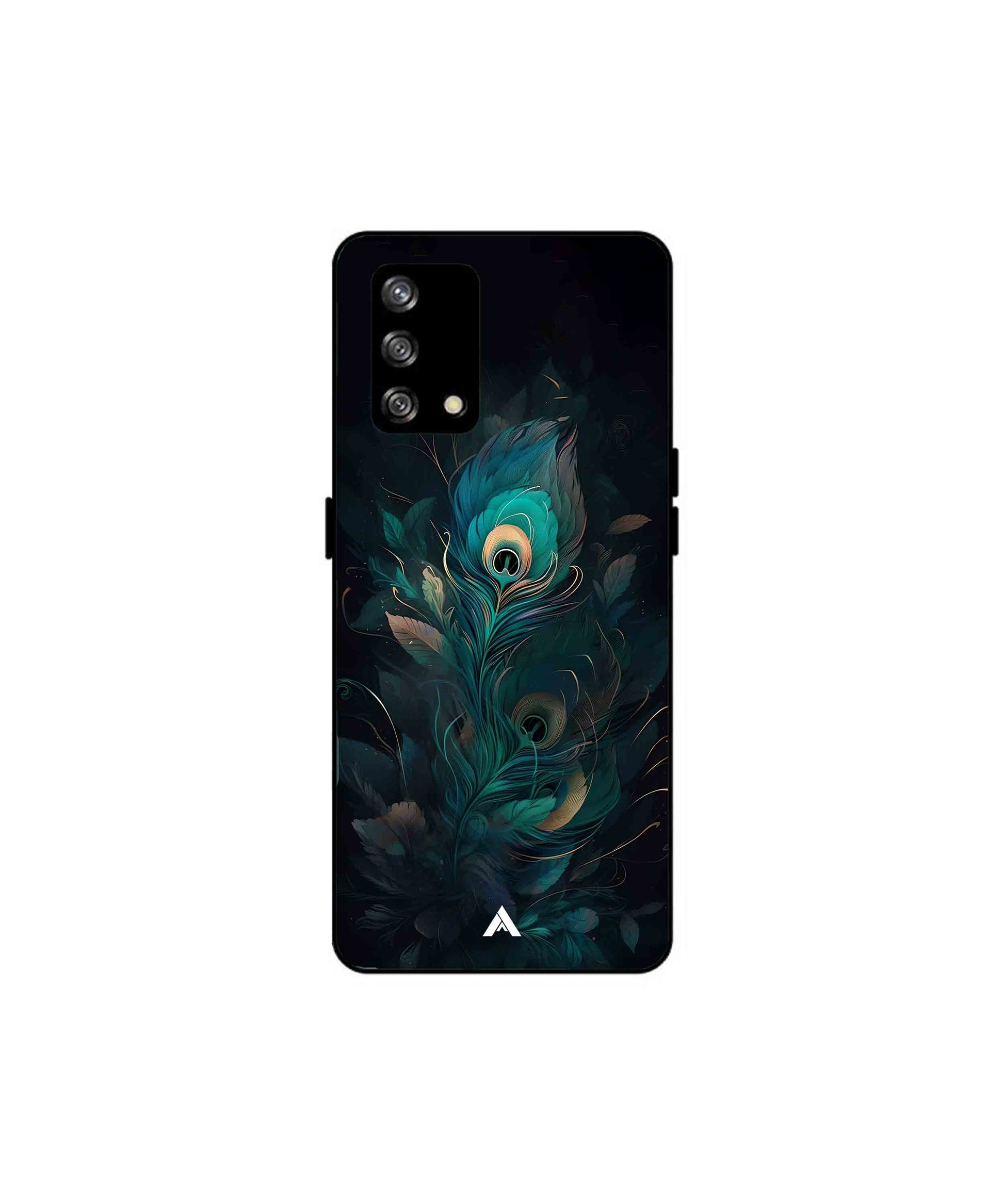 Krishna Mor Punkh Metal Back Cover Phone Case for Oppo Reno 4F 