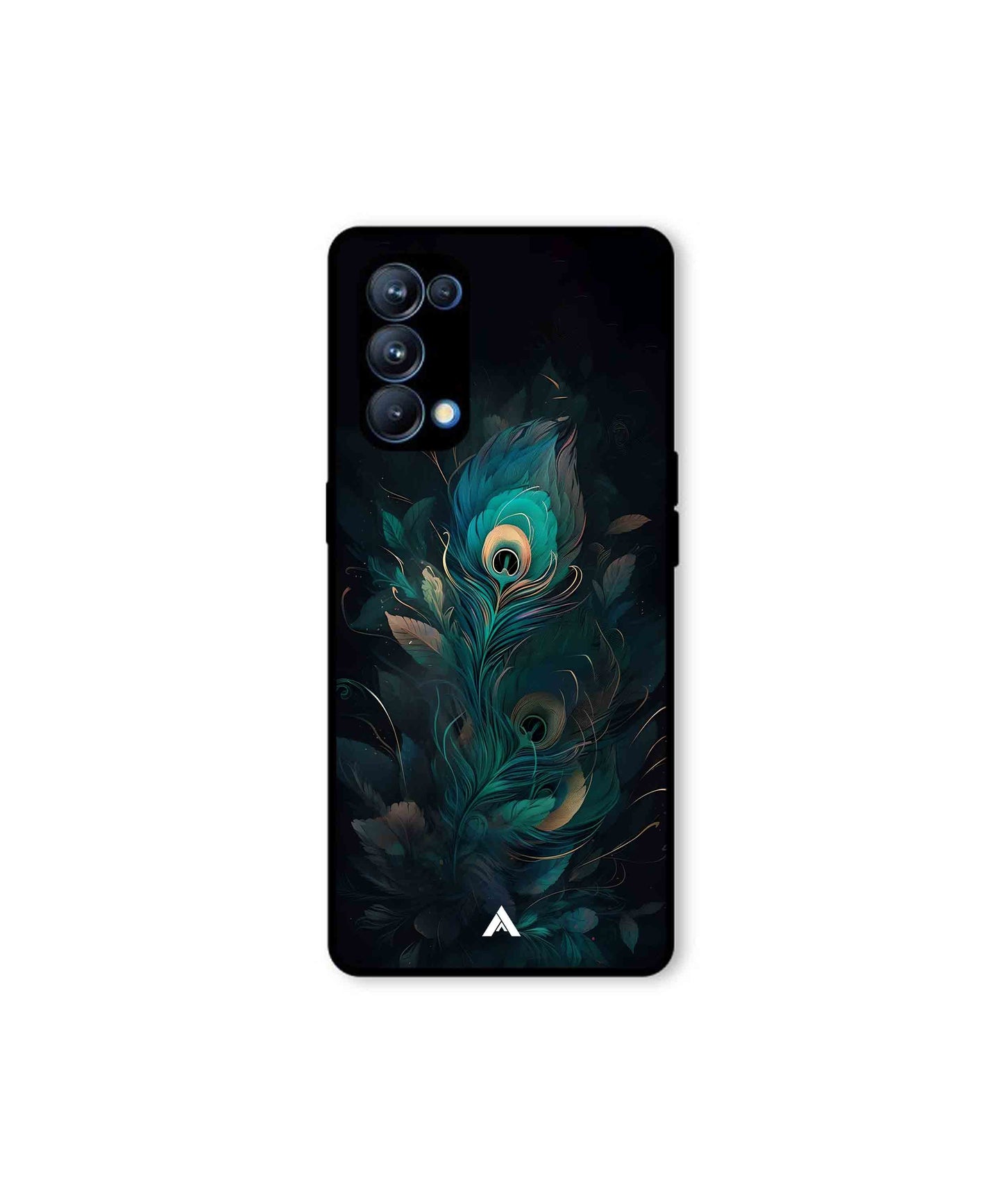 Krishna Mor Punkh Metal Back Cover Phone Case for Oppo Reno 5 Pro 
