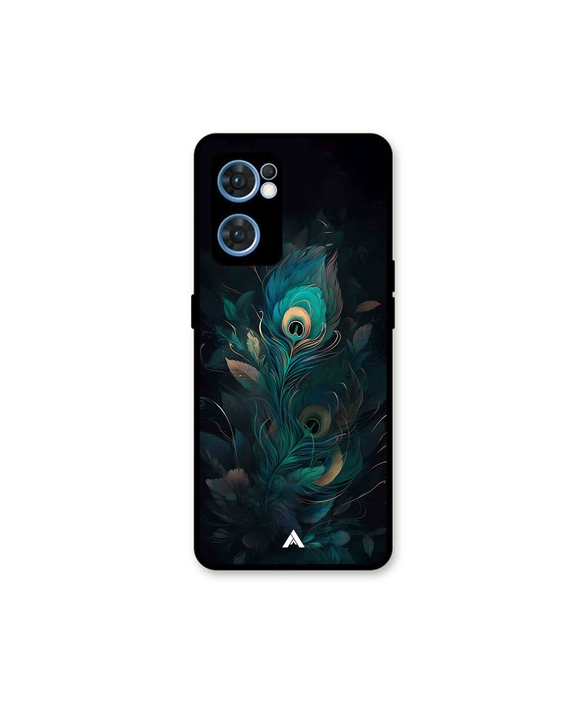 Krishna Mor Punkh Metal Back Cover Phone Case for Oppo Reno 7 4G 