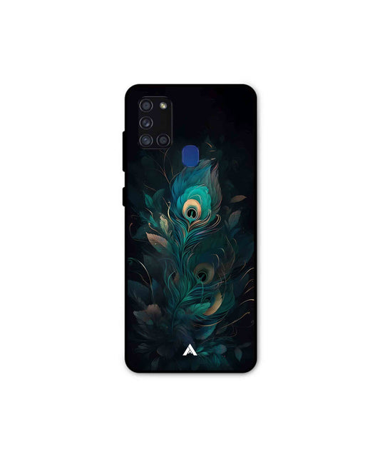 Krishna Mor Punkh Metal Back Cover Phone Case for Samsung Galaxy A21s 