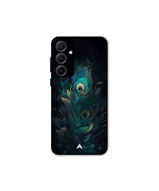 Krishna Mor Punkh Metal Back Cover Phone Case for Samsung Galaxy A35 