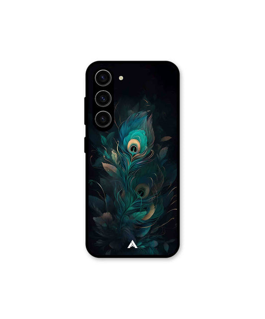 Krishna Mor Punkh Metal Back Cover Phone Case for Samsung Galaxy S23 