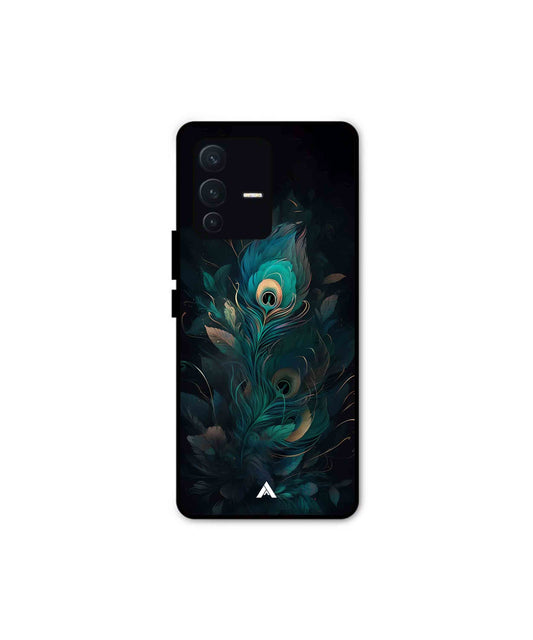 Krishna Mor Punkh Metal Back Cover Phone Case for Vivo v23 Pro 