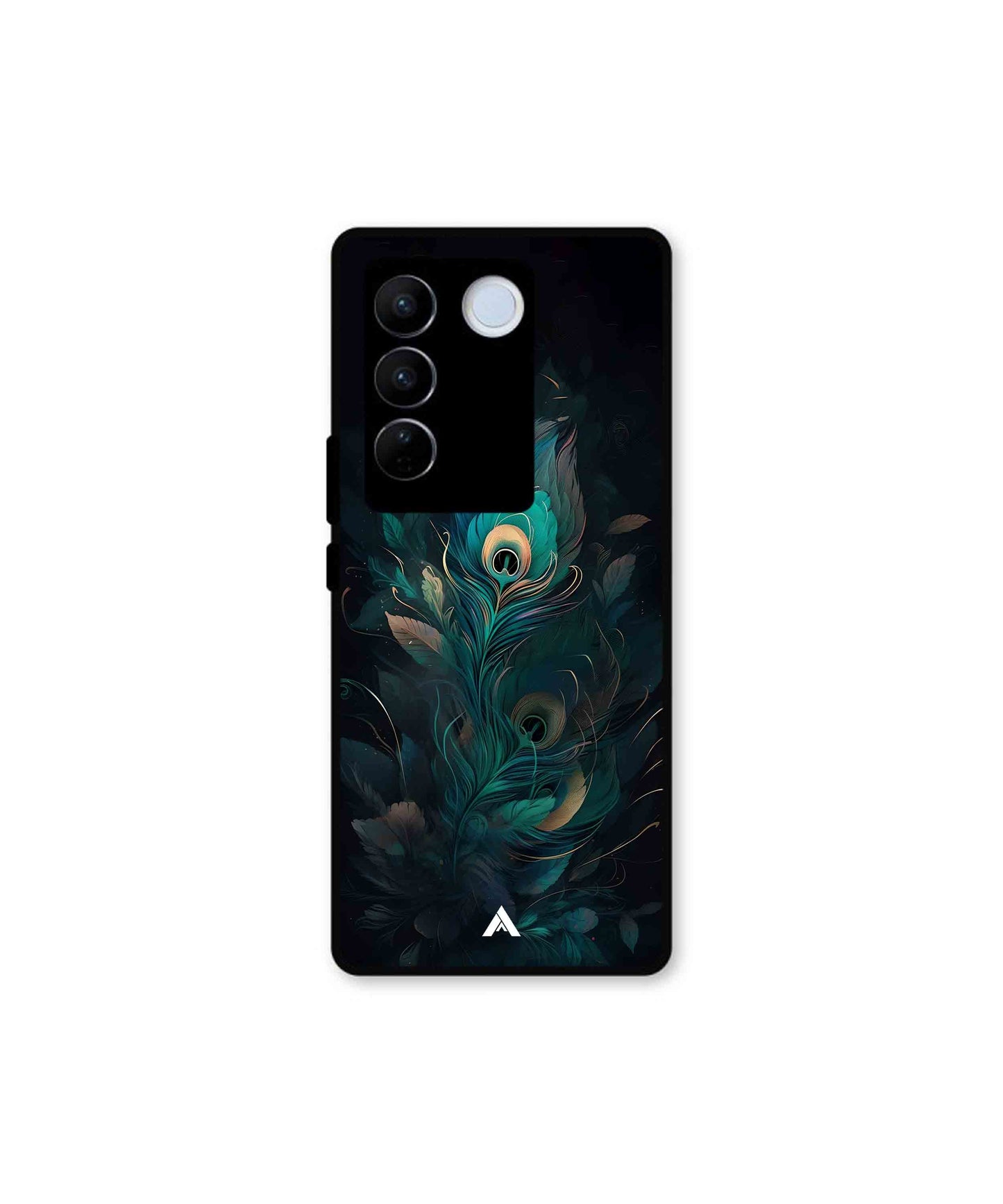 Krishna Mor Punkh Metal Back Cover Phone Case for Vivo v27e 