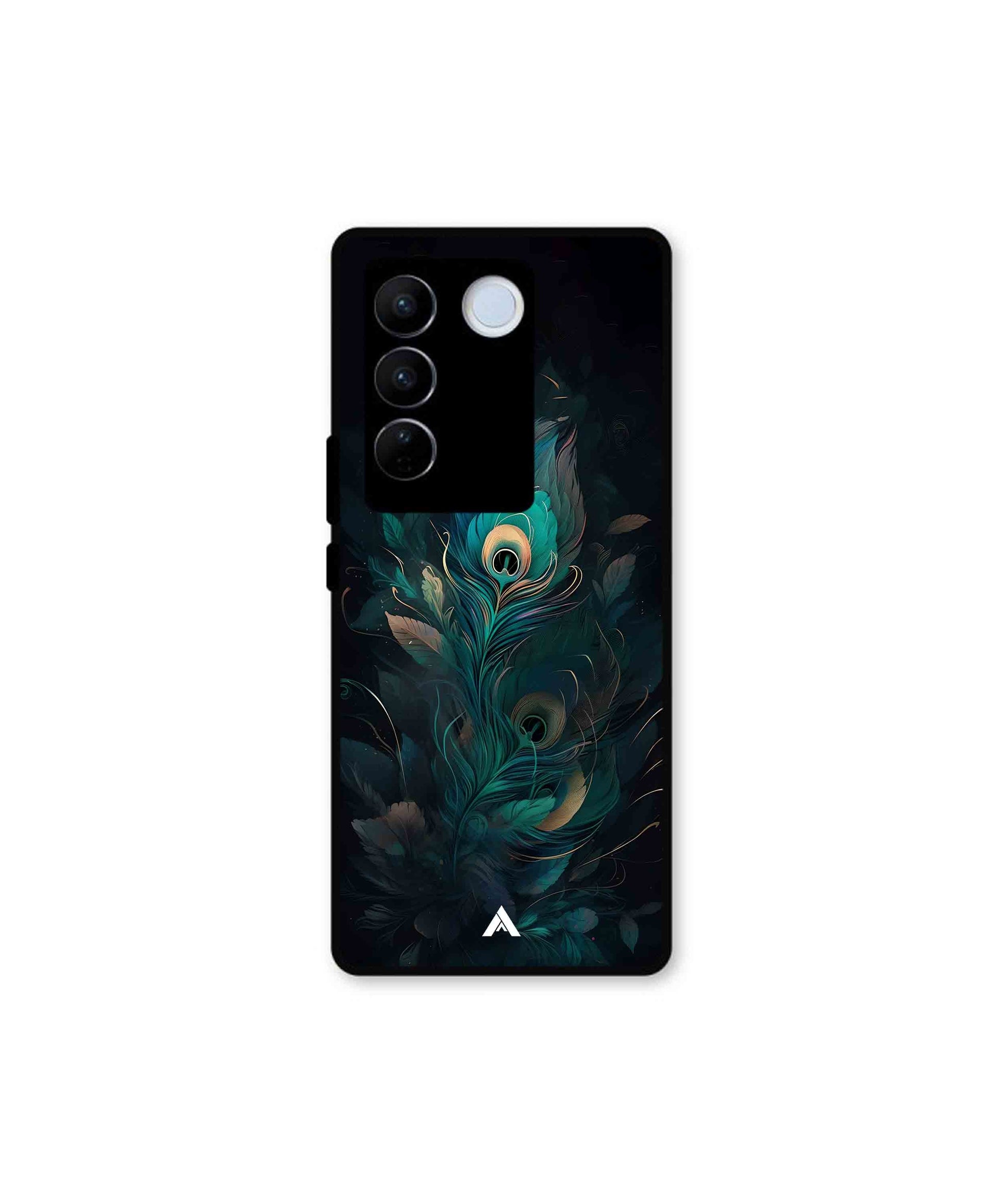 Krishna Mor Punkh Metal Back Cover Phone Case for Vivo v27e 