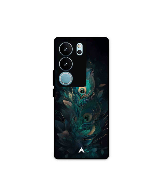 Krishna Mor Punkh Metal Back Cover Phone Case for Vivo v29 