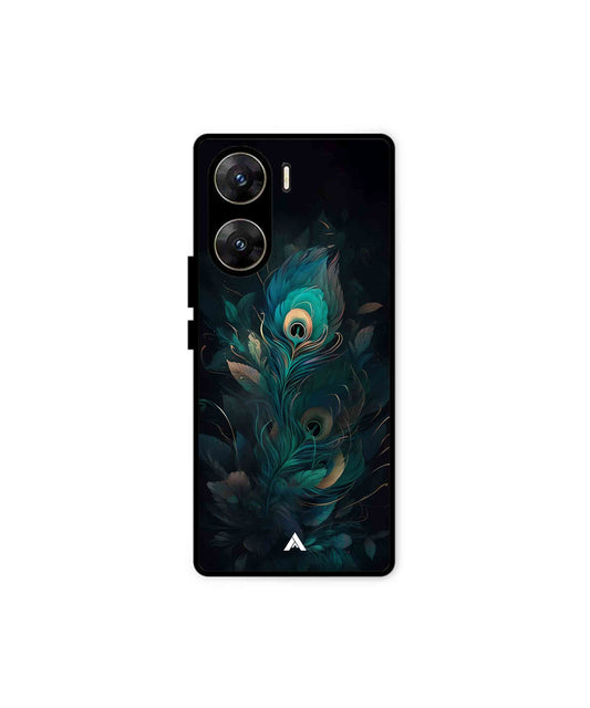 Krishna Mor Punkh Metal Back Cover Phone Case for Vivo v29e 