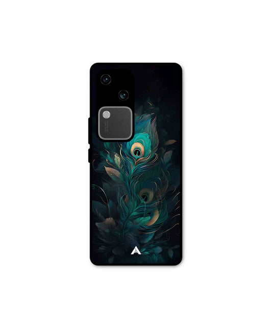 Krishna Mor Punkh Metal Back Cover Phone Case for Vivo v30 