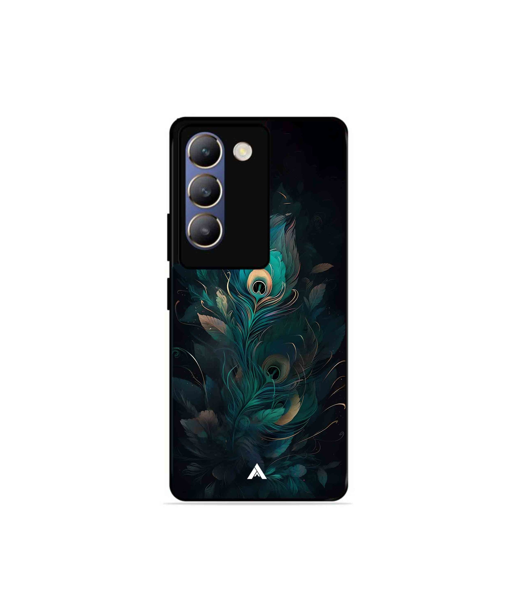 Krishna Mor Punkh Metal Back Cover Phone Case for Vivo v30 Lite 