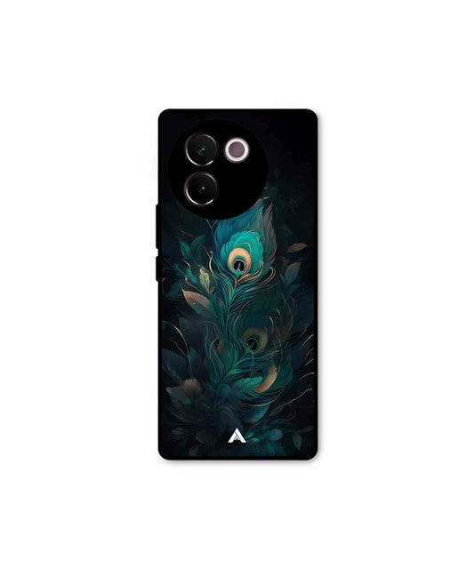 Krishna Mor Punkh Metal Back Cover Phone Case for Vivo v30e 