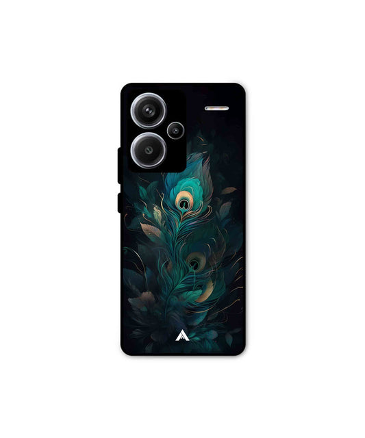 Krishna Mor Punkh Metal Back Cover Phone Case for Xiaomi Redmi Note 13 Pro Plus 