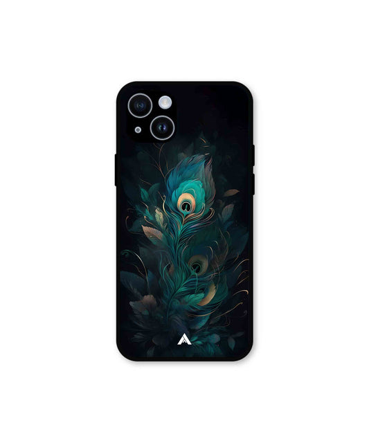 Krishna Mor Punkh Metal Back Cover Phone Case for iPhone 15 Plus 