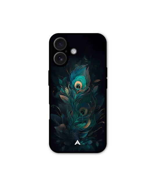Krishna Mor Punkh Metal Back Cover Phone Case for iPhone 16 Plus 