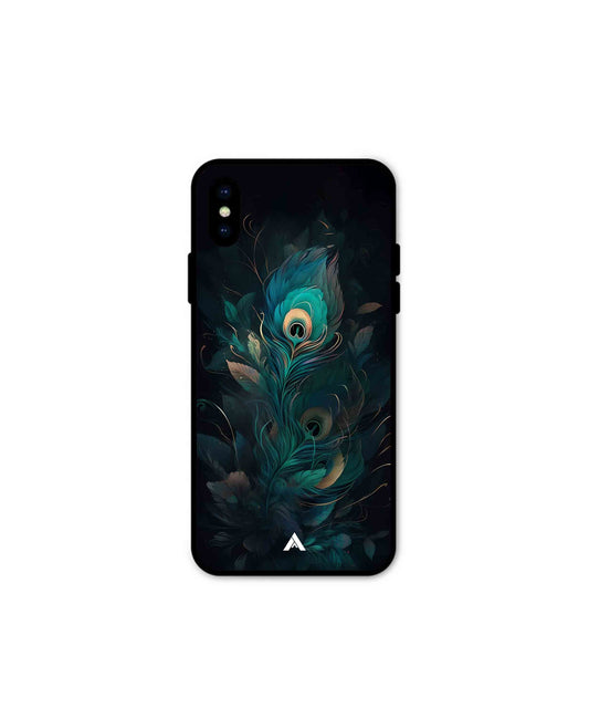 Krishna Mor Punkh Metal Back Cover Phone Case for iPhone Xs 