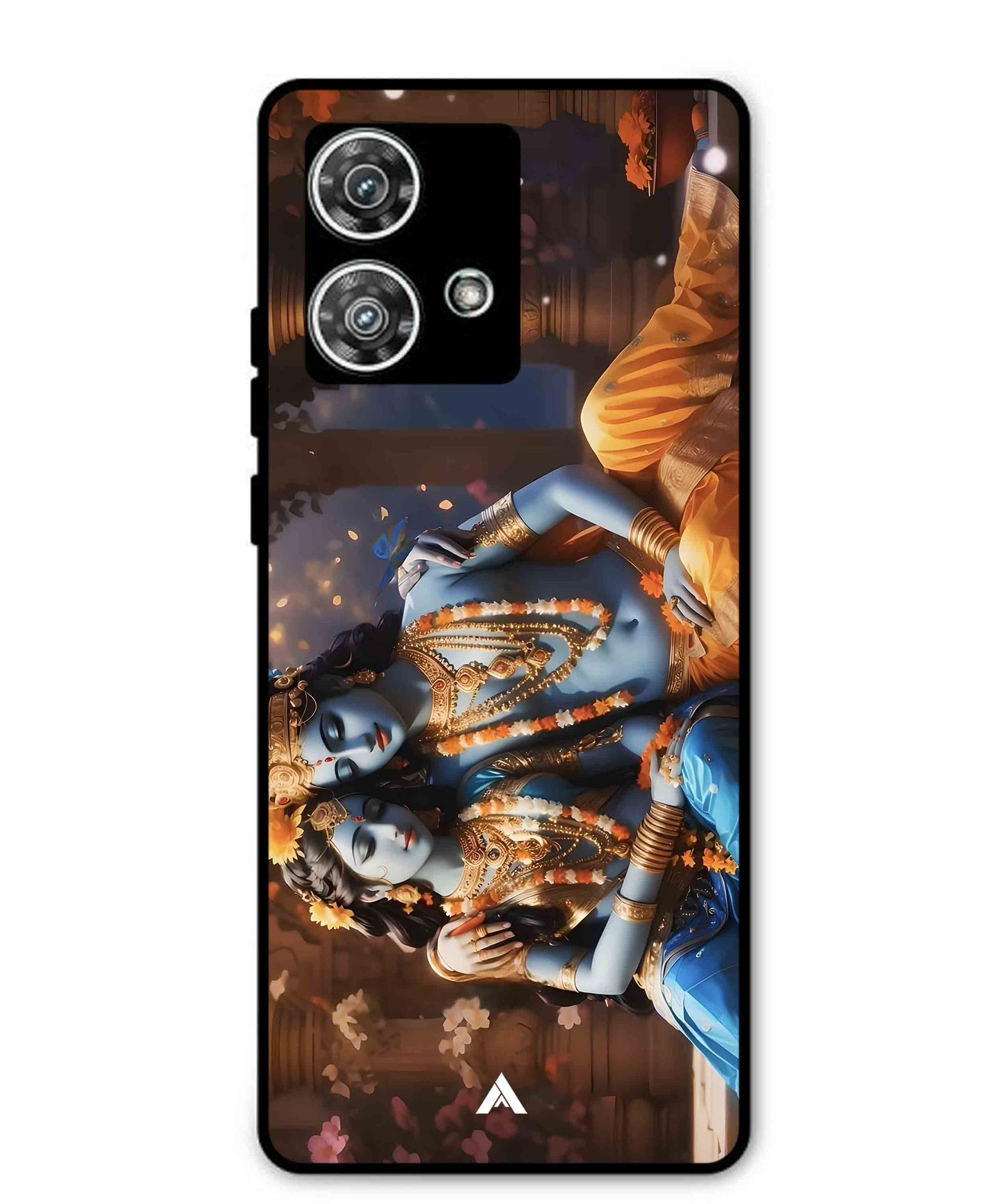 Krishna Radha Metal Back Cover Phone Case for Moto Edge 40 Neo